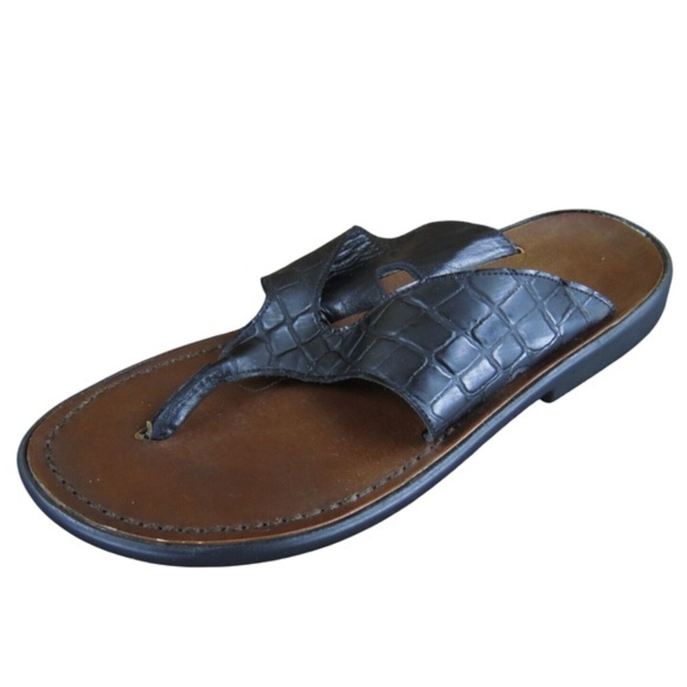 Munro Women Made In America Flip Flop Black Leather Sz 7 Medium Gently Used 2025